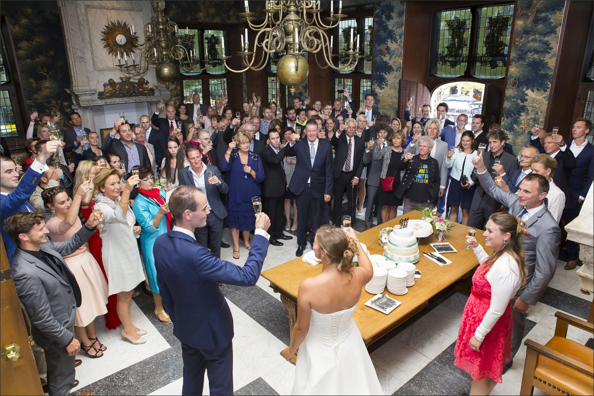 proost champagne bruidstaart